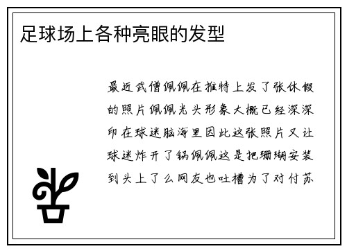 足球场上各种亮眼的发型